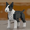English Bull Terrier Jekca Lego Sculpture Black & White